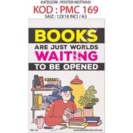 1 DAYSHIP JIMAT! Poster Motivasi / Motivation Buku dan Membaca /NILAM Size A3
