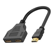 HDMI Splitter Adapter Cable 1 Male To Dual HDMI 2 Way Female 4K 3D Y Splitter Cable for Laptop TV Monitor 1080P 1 in 2 Out LED