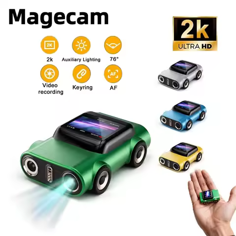 Magecam Keychain Camera 1.0 inch LCD Screen Mini Action Camera Retro Support Memory 2K Very Small Ca