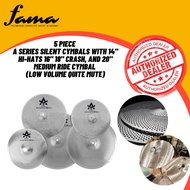 [FAMA]5 Piece A Series Silent Cymbals With 14" Hi-Hats 16" 18" Crash, And 20" Medium Ride Cymbal (Lo