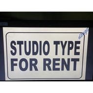 studio type for rent Made: PVC Plastic (like ATM and ID) 7.8x11 inches