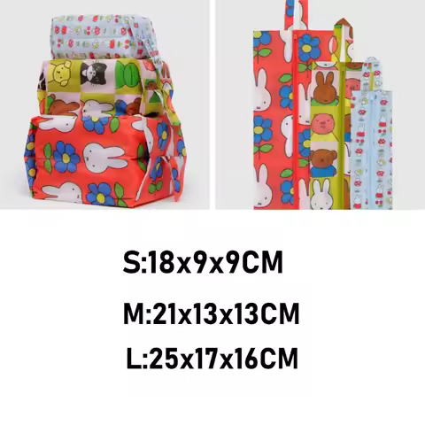 3PCS Hot Cartoon Miffy Series Cute Print Travel Bag Creativity Exquisite Portable Outdoor Travel Clo