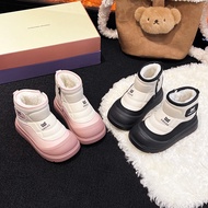 Kids Cotton Boots Winter Girls Outdoor Ankle Plush Boots Warmth Furry Children Fashion Causal Fur Bo
