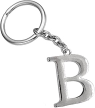 Z701 Alphabet Initial Letter B Charm Keychain Key Ring for Women Girls （Silver)）, Silver, 3cm (H) x 