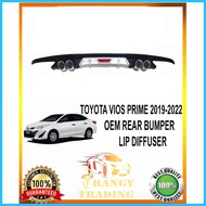 ✶ ◹ ◙ Toyota Vios 2019 to 2024 4th generation Rear Bumper Lip Diffuser Black Chrome 2020 2021 2022