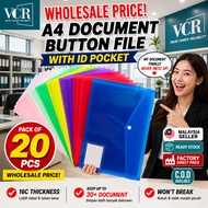 SSD A4 Clear File Folder 20s with ID Pocket Durable/Transparent Office & School Document Organizer s