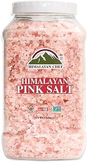 Himalayan Chef Himalayan Pink Salt Coarse, Enhance Taste &amp; 100% Natural-Coarse Grain, Plastic Jar 80oz