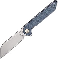 CJRB Rampart Folding Pocket Knife with Clip, Liner Lock, 3.5 Inch Drop Point Blade, Gray G10 Handle