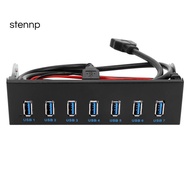7 Port USB 3.0 Hub 5Gbs 5.25inch CD-ROM Drive Bay CD ROM Front Panel for Computer Case+USB 3.0 19-pi