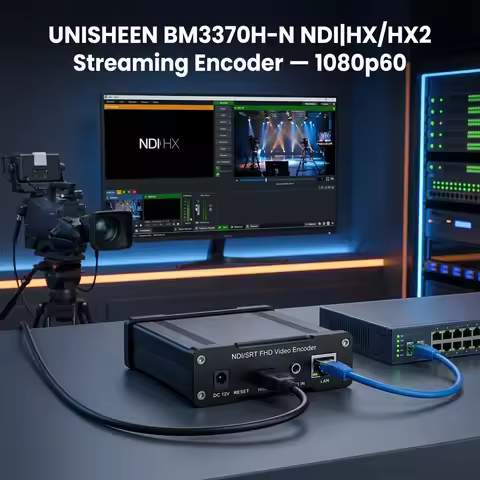 Unisheen BM3370H-N NDI HX HDMI to IP Video Encoder Low Latency H.265 H.264 SRT RTSP Streamer for vMi