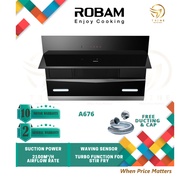 ROBAM COOKER HOOD (90CM) LARGE SUCTION HIGH PERFORMANCE AC MOTOR TURBO FUNCTION HOOD A676 CXW-260-A6
