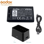 Godox VC26 VB26 VB26A DC 3000mAh 21.6Wh USB Replacement Li-ion Battery Charger for Godox V860III V1 