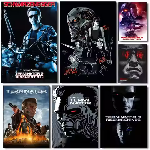 80s Movie TV The Terminator Classic Vintage Posters Whitepaper Prints Posters Artwork Room Decor