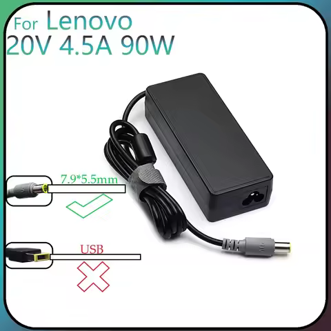 20V 4.5A 90W 7.9*5.5mm 8 Pin AC Laptop Adapter For Lenovo T6 R6 Z6 X6 X200 X300 3000 C100 T60 E125 E