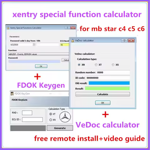 2025 Hot Sell Xentry Das Special Function Calculator + Vedoc Calculator with FDOK Keygen for MB Star