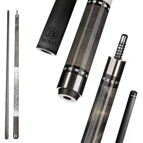 BIZU NEBULA 58" Pool Cue Black Comet Billiard Stick with Free Accessories