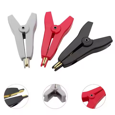 Cable Battery Metal Test Clips Copper Brass Alligator Clamp LCR Kelvin Clip Flat Crocodile Clip LCR 