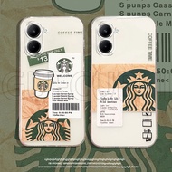 Case Realme 10 C55 Realme 9i 5G C33 C30s C30 Fashion Stylish Coffee Star Bucks Pattern Transparent S