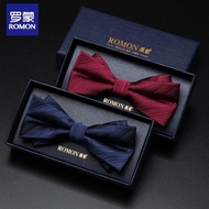 Romon Red Bow Tie Male High-end Married Groom Groom's Groom's Groom's Groom's Gown And Groom's Show 