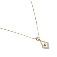 二手NINA RICCI NR 標誌項鍊，鍍金鑲水鑽，約 5.2 克，NR 標誌，女士款。