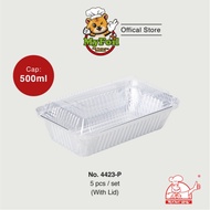 4423-P MyChef Dulang Aluminium dengan Penutup Plastik - 5 Keping/Paket / MyChef Aluminium Foil Tray 