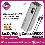 Sạc Dự Phòng Cuktech PB200 20000mAh 2C1A 100W PPS5A QC Mi Turbro - Chính Hãng