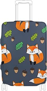 Cute Foxes Print Acorn Leaves Luggage Cover for Suitcase Protector Trip Elastic Colorful Flight Trav