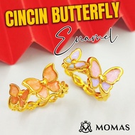 Cincin Butterfly Enamel Emas 916 Original Cincin Emas 916 Tulen Cincin Bajet Emas 916 Cincin Murah E