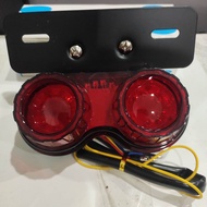 Lampu Stop Sparklet with Bracket 2 Mata Stoplamp Motor Japstyle Retro LED Variasi RXking Harley Cb G