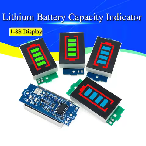 1S 2S 3S 4S Single 3.7V Lithium Battery Capacity Indicator Module 4.2V Blue Display Electric Vehicle