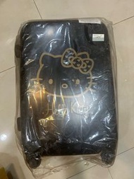 二手僅試推✨正版Hello Kitty 凱蒂貓輕硬殼行李箱 旅行箱 黑色底金色KITTY圖案 行李箱