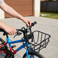 fixory Bicycle Front Handlebar Basket with Hook 9.8x9.8x4.7 Inch Accessories Reinforced