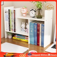 LI|Table Rack Bookshelf Multipurpose Table top rack rak buku atas meja  Wooden Book Rack adjustable expandable shelf桌面书架