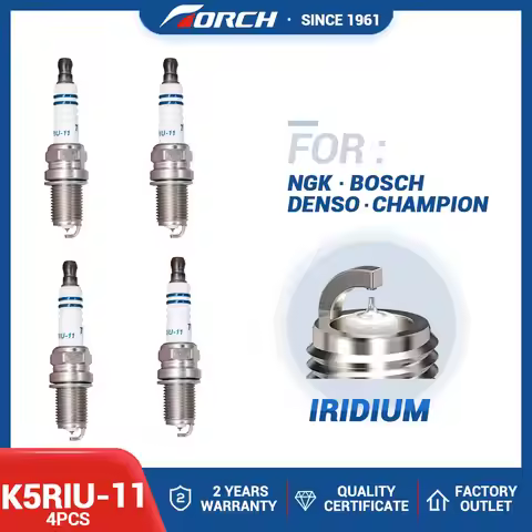 4PCS Iridium TORCH Spark Plugs K5RIU-11 Candles Auto Parts Fit for MAZDA for SUBARU for GEELY for VW