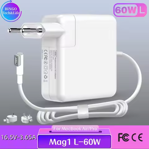 60W MagSafe1 L-Head Charger for MacBook Pro A1181/A1278 & MacBook Air | 16.5V 3.65A Replacement Adap