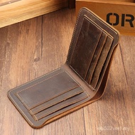 100% Cowhide Leather Wallet Dompet Lelaki Kulit Lapis Pertama – Gaya Kasual, Dompet Pendek Kulit Asl