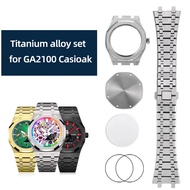 Titanium alloy set for GA2100 Casioak mod kit 316L steel case strap for Casio GA2110 sapphire glass 