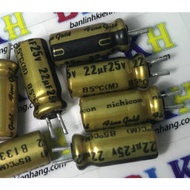 5 Genuine Nichicon FG 25V 22uF 5×11mm Audio Capacitors