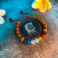 CAKRADAYU Tridatu Cakra Bracelet 7 Crystal Stone Rudraksha Genitri - Chakra Energy Bracelet Health