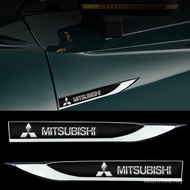 2Pcs Metal Car Sticker Fender Side Blade Badge Decal For Mitsubishi Asx Lancer Pajero 4 Outlander 3 