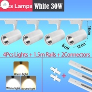 EZ 4/6pcs LED Track Light Spot Lamp Track Lighting Rail Spotlight Ceiling Lights for Home Living Roo