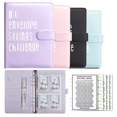 100 Envelope Challenge Binder Save Savings Challenges Loose-Leaf Binder Budget Binder With Cash Enve
