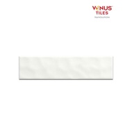 Keramik Dinding Subway - Venus Takko White Matte Wave 75x300 Mm