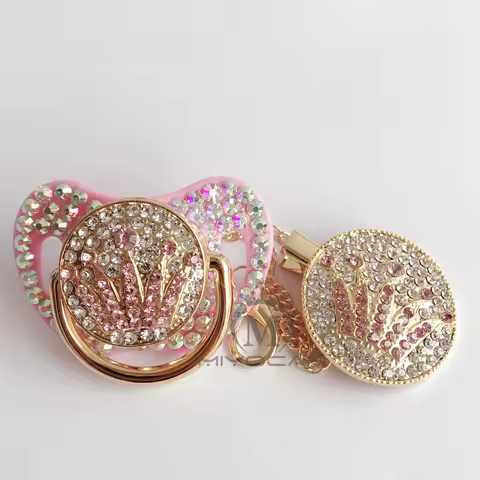 MIYOCAR all bling colorful unique bling pacifier dummy pacifier clip BPA free CPSIA/CPSC PASS unique