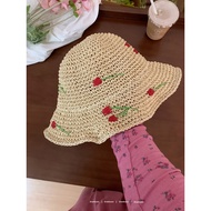 Strawberry style net red sun hat foldable breathable beach hat