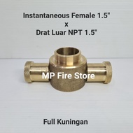JOHN MORRIS INSTANTANEOUS FEMALE ADAPTOR 1.5 in NPT OUTER THREAD TYPE 2 BRASS EAR