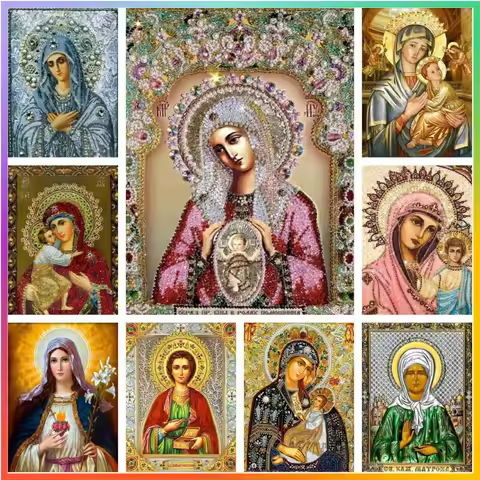 Religion Mary The Virgin Needlework Icon New Collection 5d Diamond Painting Stitch Mosaic Art Hobby 