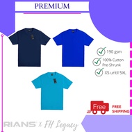 [Ready Stock] RIANS (PREMIUM) COTTON PLAIN T-SHIRT KOSONG UNISEX - {Short Sleeves/Lengan Pendek}