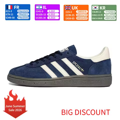 adidas Originals HANDBALLSPEZIAL Comfortable and Versatile Low-Top Sneakers Unisex Dark Blue IF7087