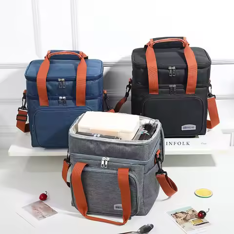 New cross-border Amazon popular portable ice bag lunch bag three-color versatile solid color simple 